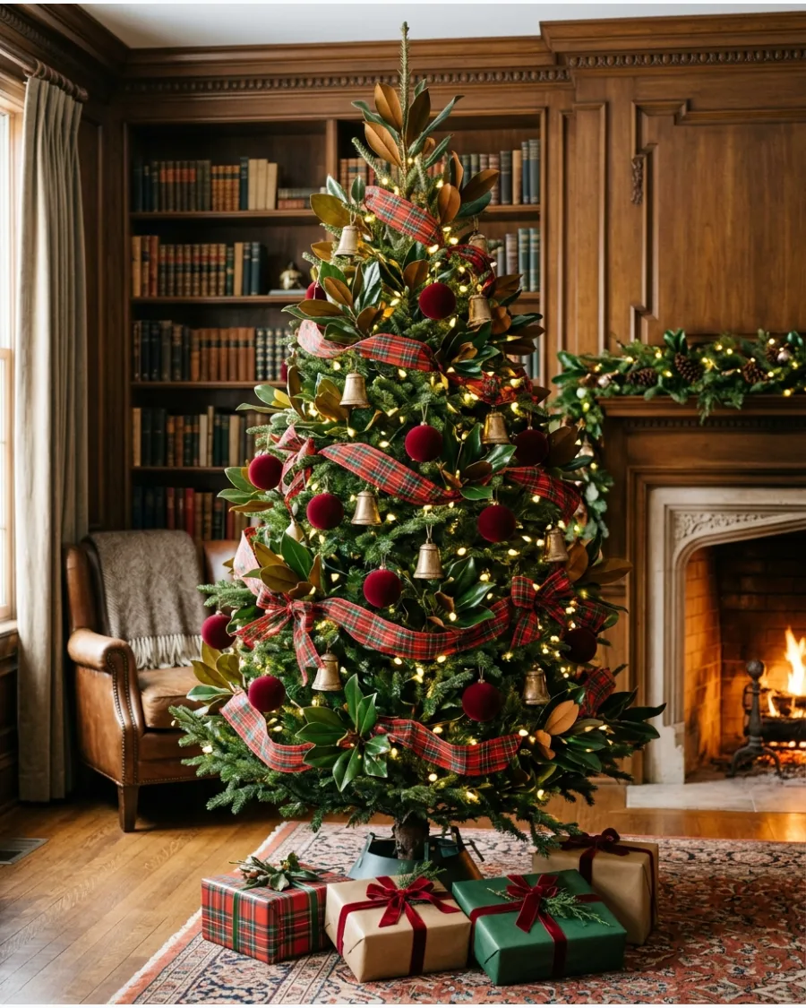 28. Magnolia and Tartan Christmas Tree