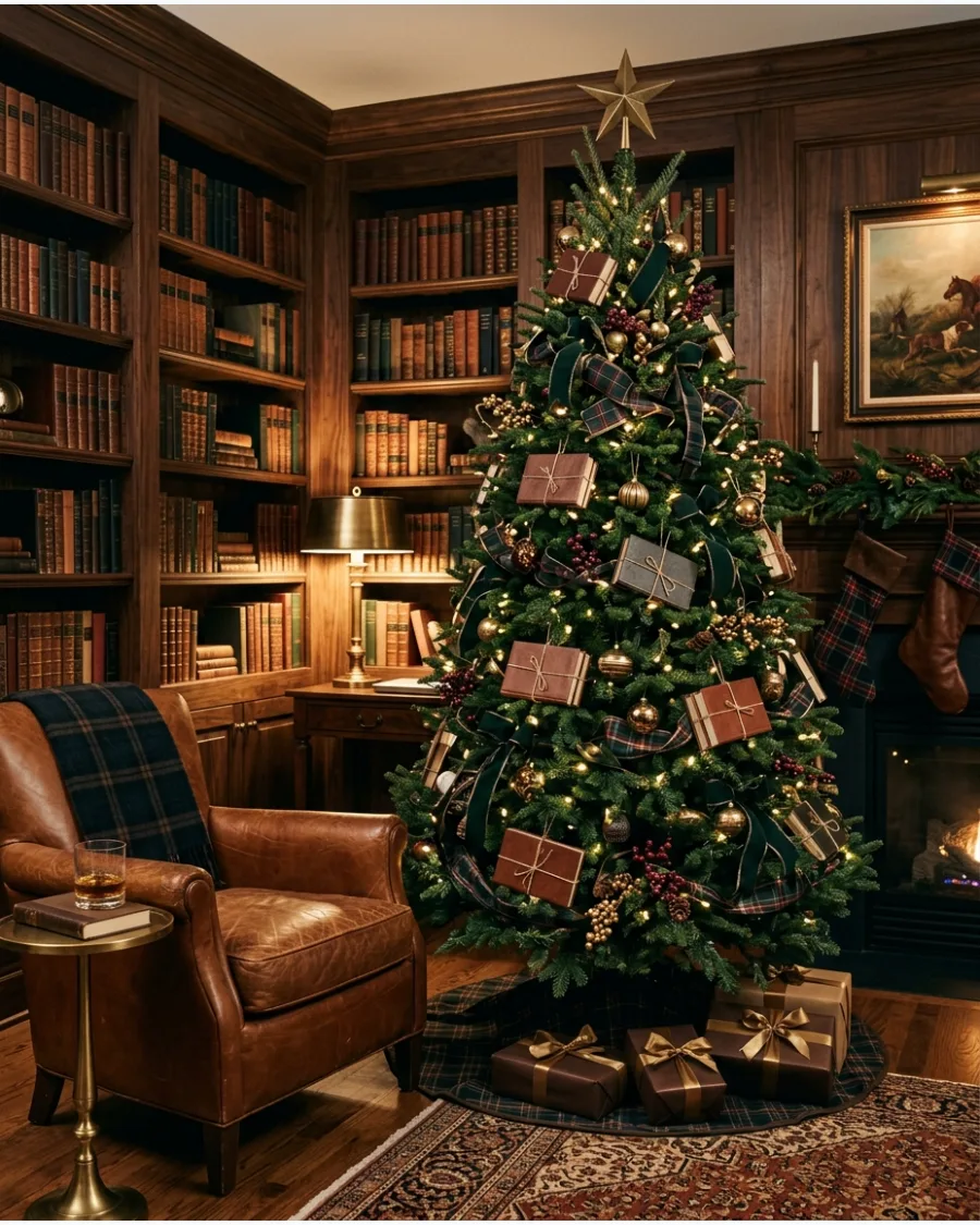 34. Gentleman’s Library Ralph Lauren Christmas Tree