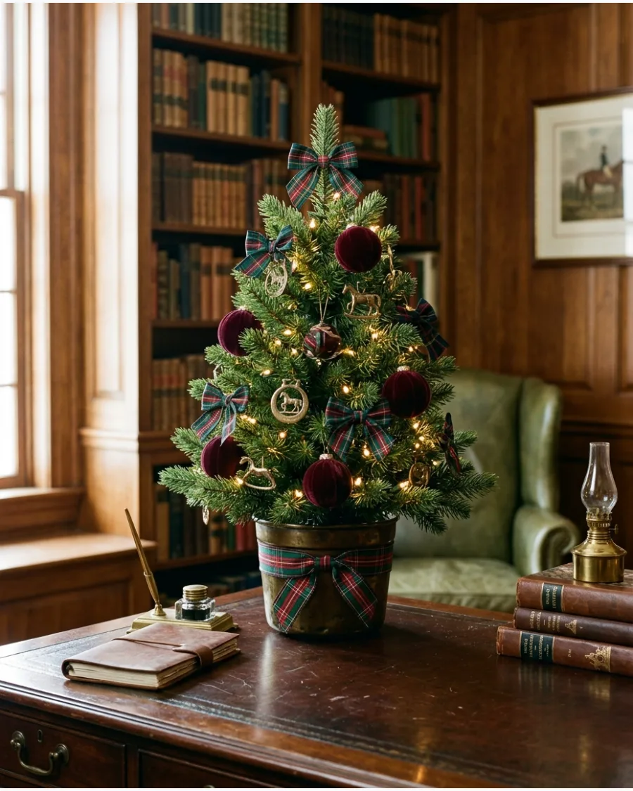 47. Tabletop Ralph Lauren Christmas Tree for a Study