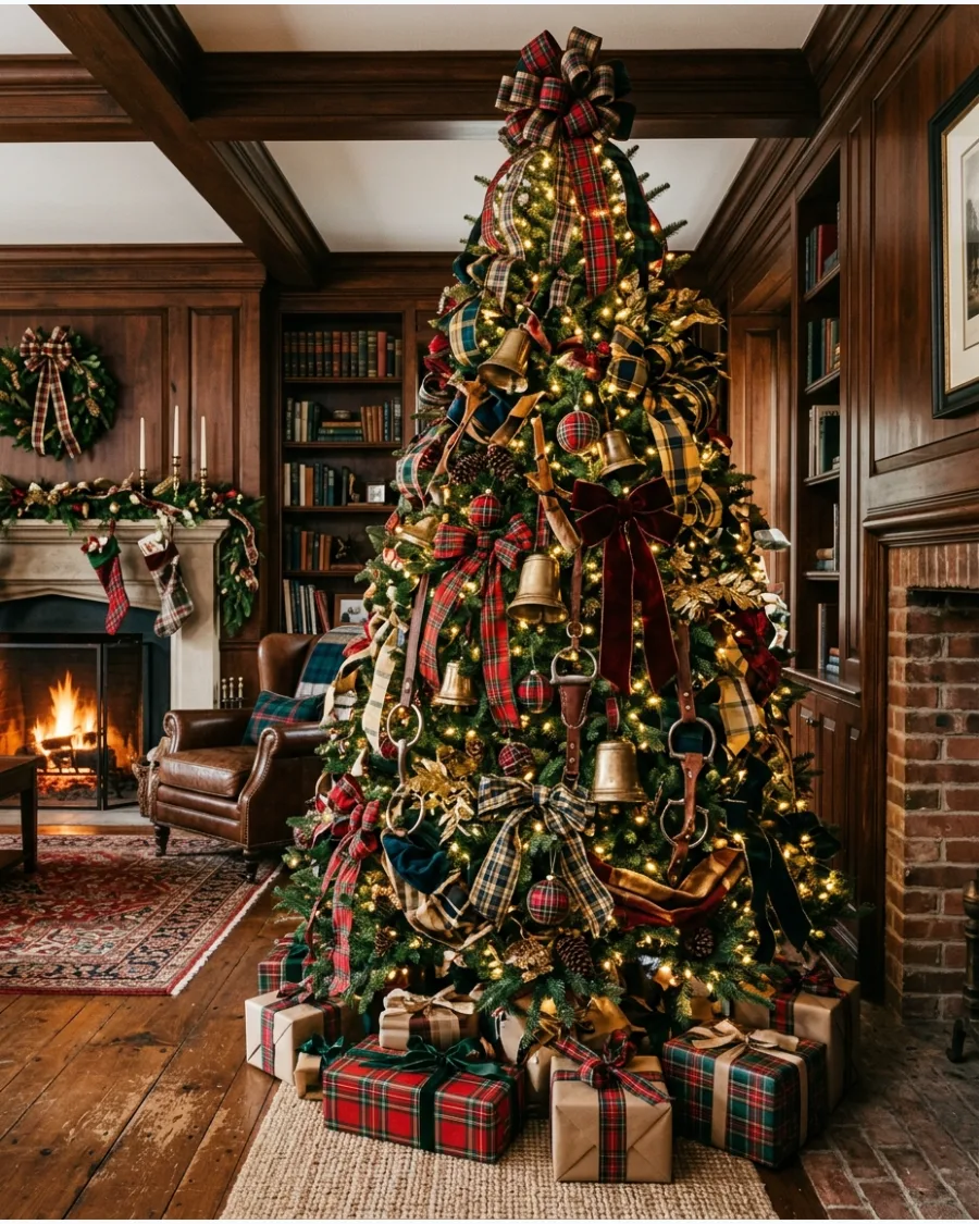 49. Maximalist Layered Plaid Ralph Lauren Christmas Tree
