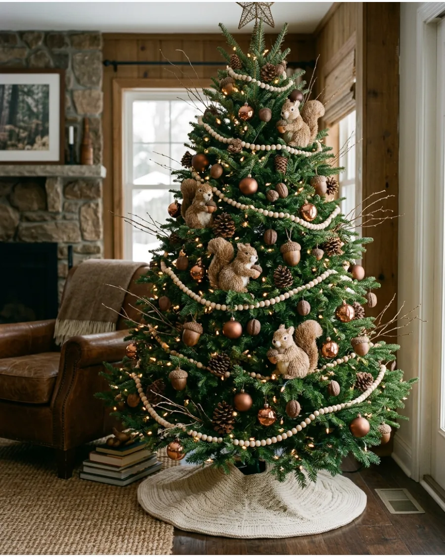 15. Squirrel and Acorn Woodland Christmas Tree