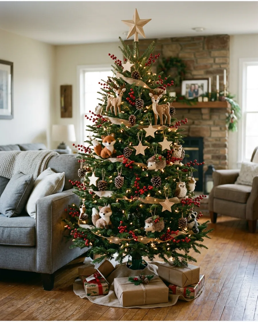 18. Baby Woodland Animals Christmas Tree