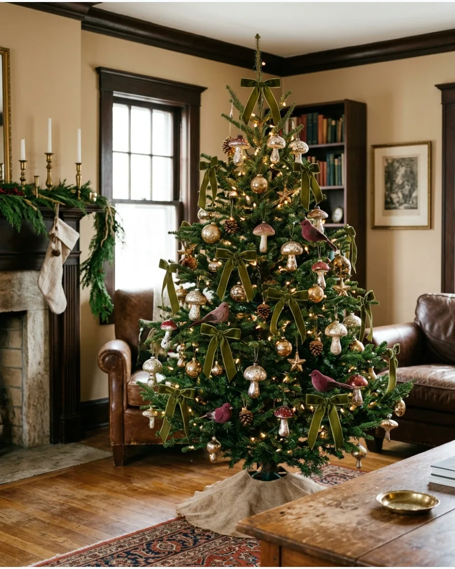 24. Vintage Mushroom Woodland Christmas Tree