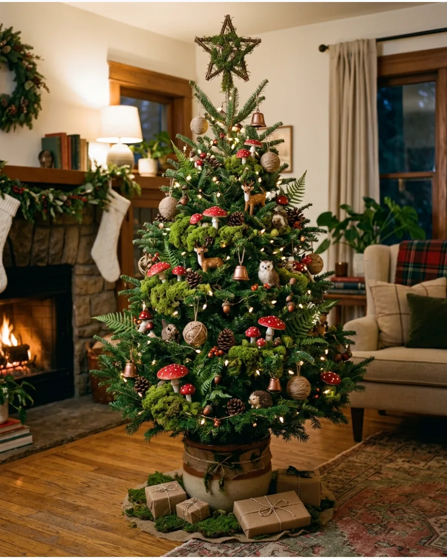 27. Magical Mushroom and Moss Christmas Tree
