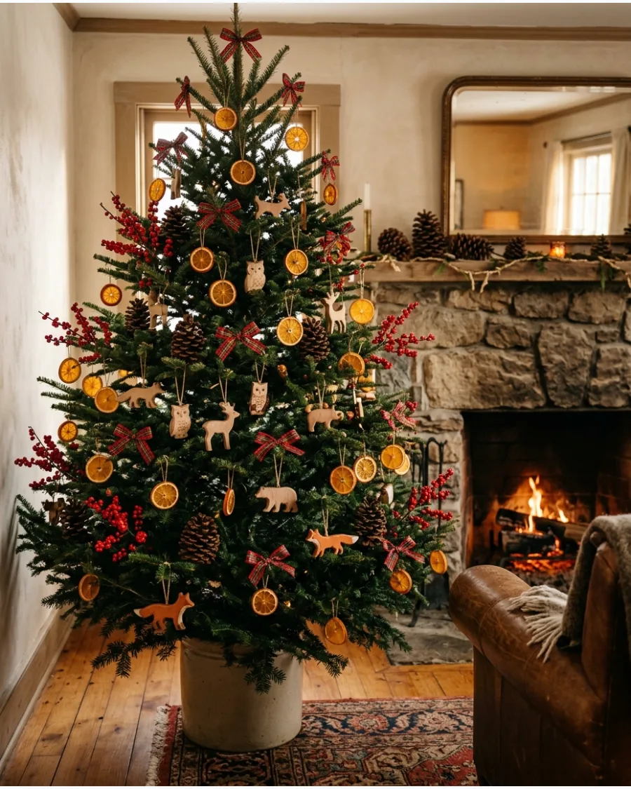 40. Old-Fashioned Woodland Christmas Tree