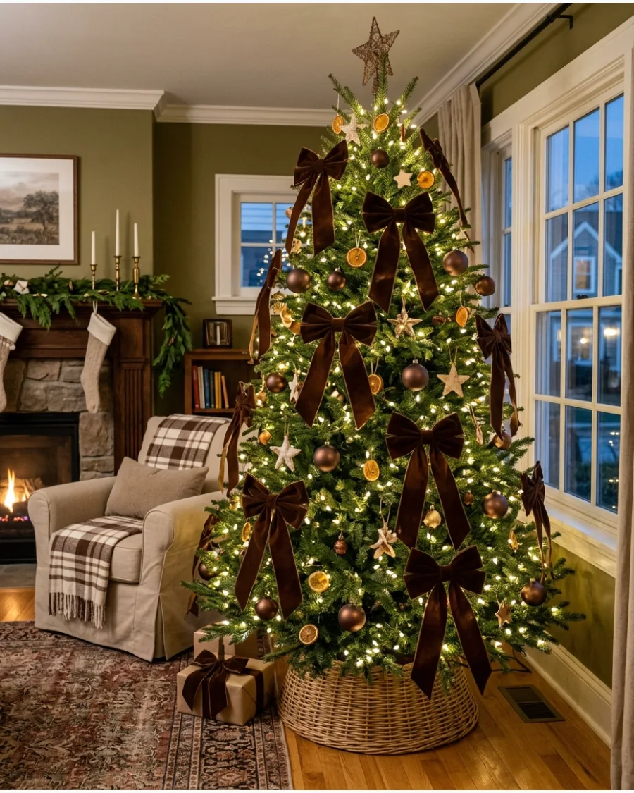 1. Chocolate Brown Velvet Christmas Tree