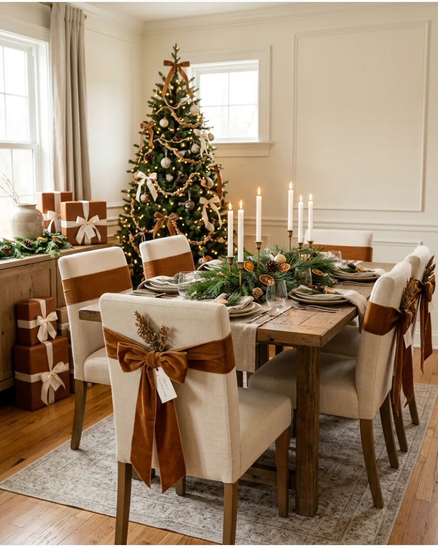 13. Caramel Brown Christmas Decor