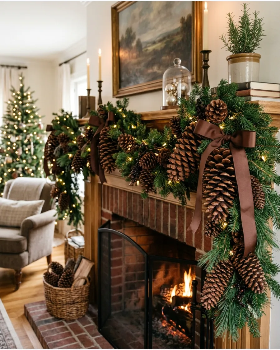 21. Pinecone Brown Christmas Decor
