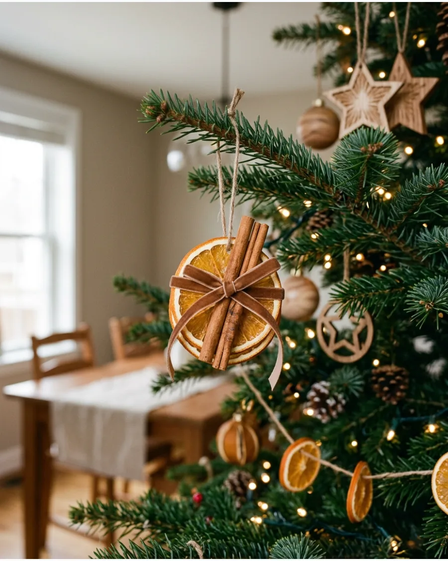 22. Dried Orange and Brown Christmas Decor