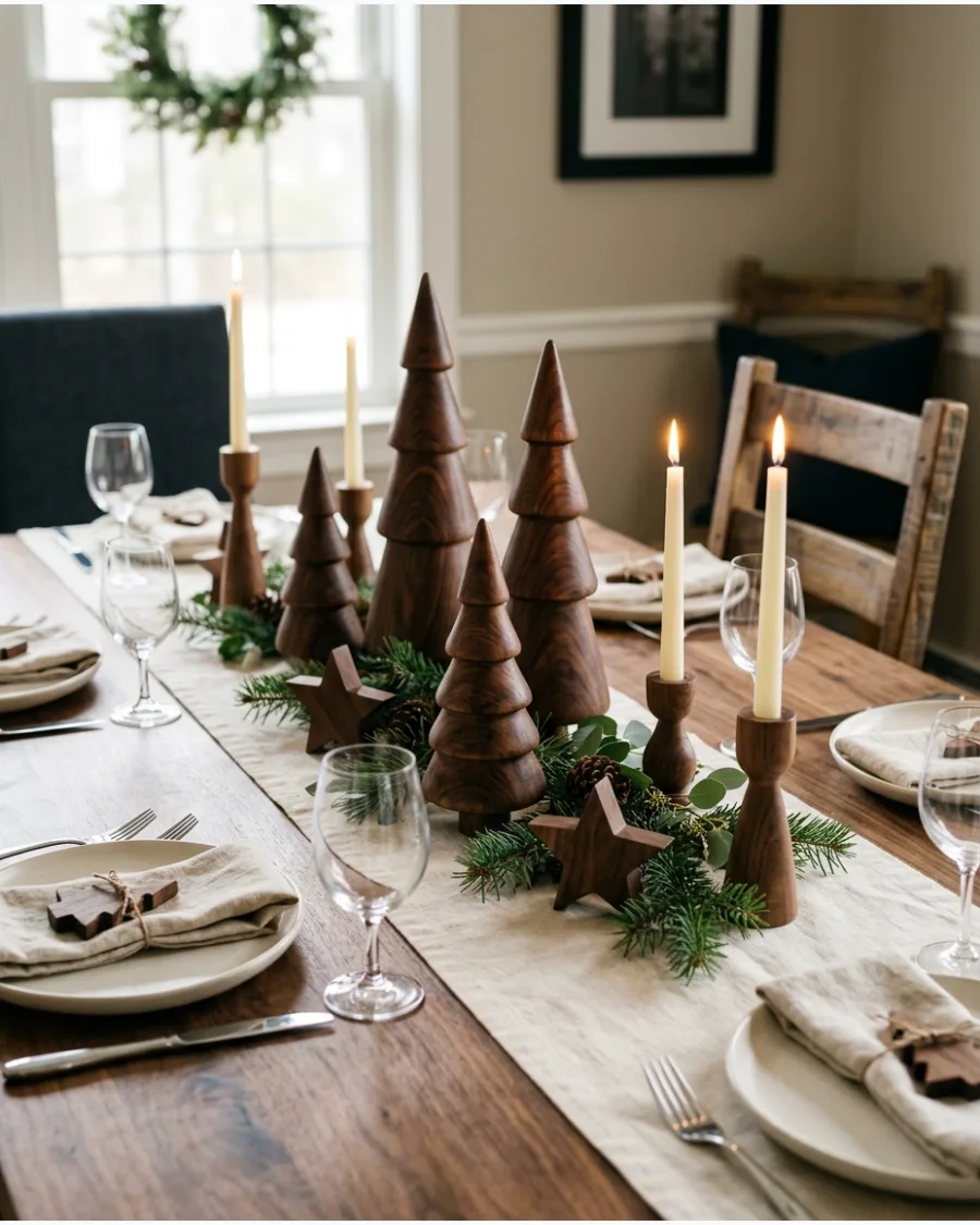 24. Walnut Wood Christmas Decor