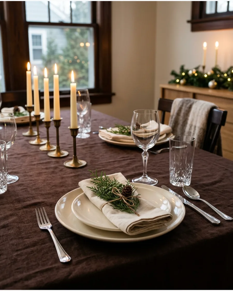 39. Chocolate Brown Christmas Table