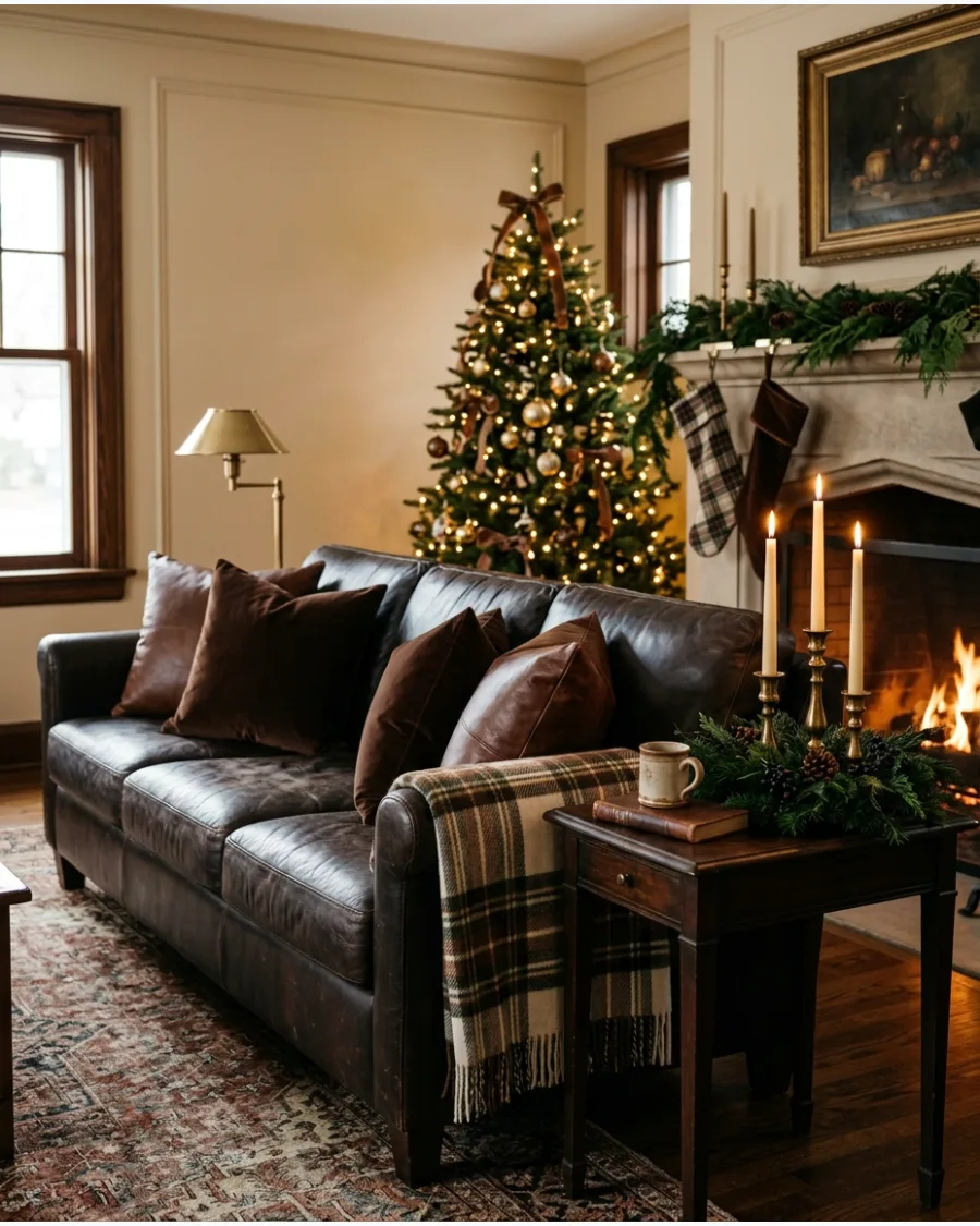 43. Brown Old-Money Christmas Decor