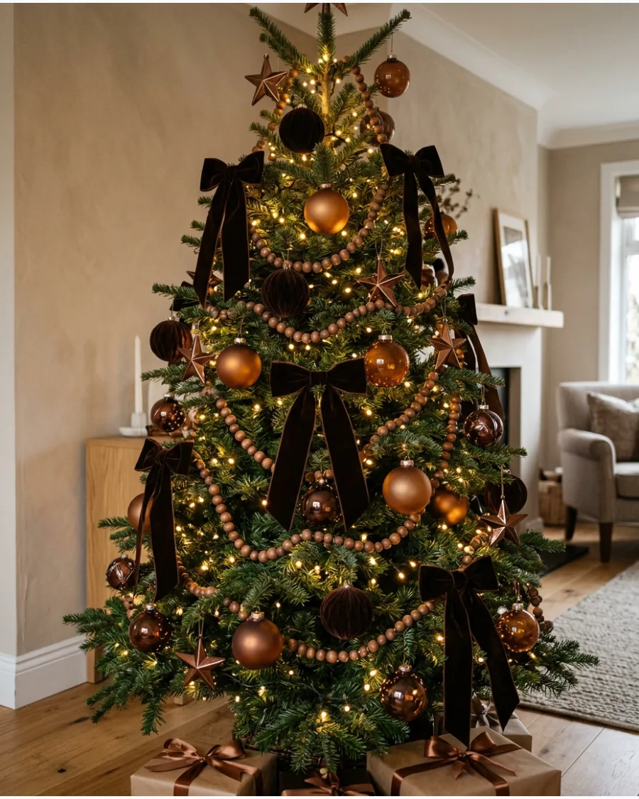 50. Layered Chocolate, Mocha and Caramel Christmas Decor