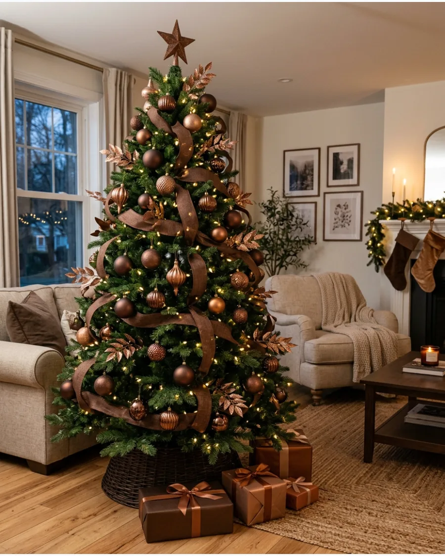 6. Brown and Bronze Christmas Tree