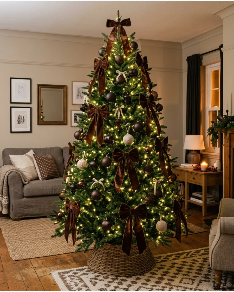 1. Chocolate Brown Velvet Christmas Tree