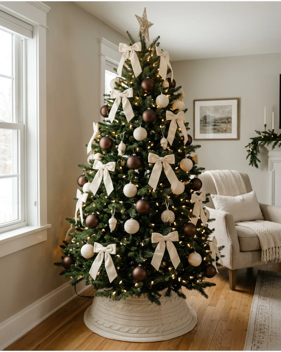 11. Brown and Cream Christmas Tree