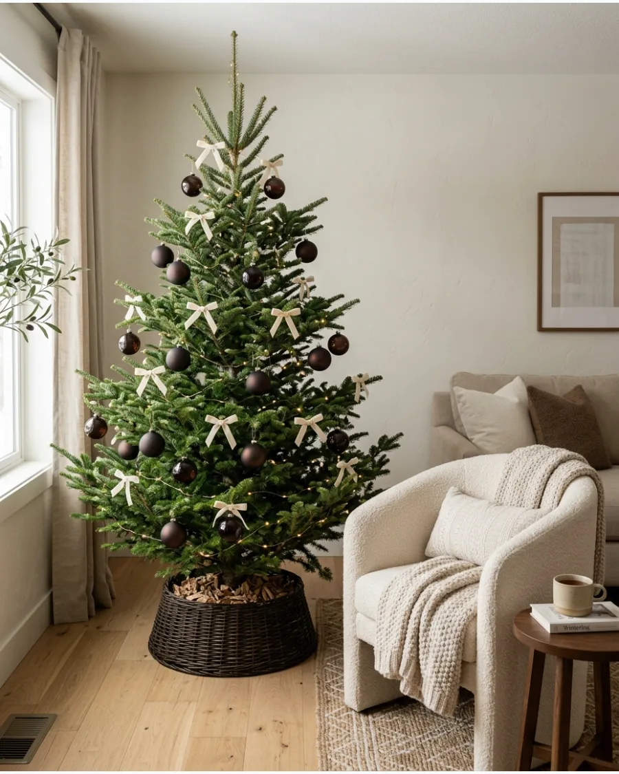 20. Minimal Brown and Cream Christmas Tree
