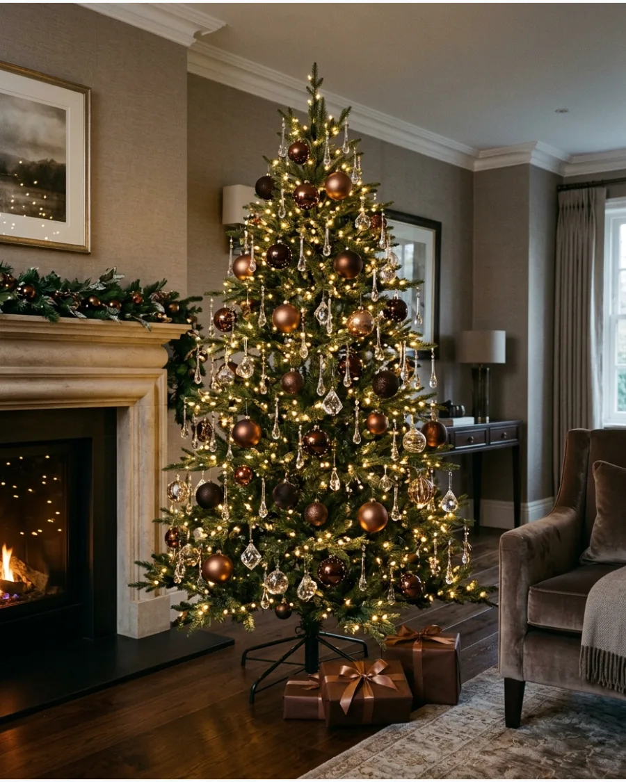 30. Brown, Bronze and Crystal Christmas Tree