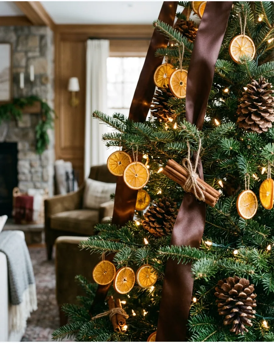 33. Dried Orange and Brown Christmas Tree