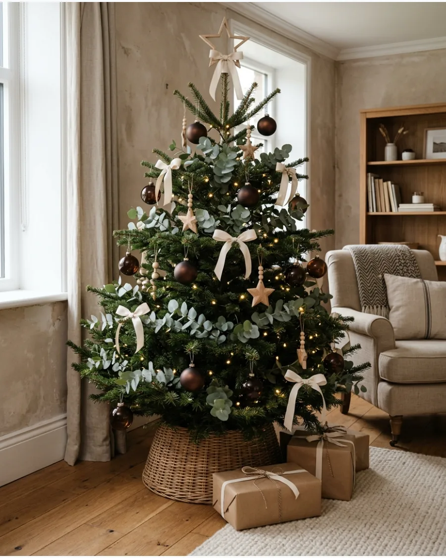 38. Brown and Eucalyptus Christmas Tree
