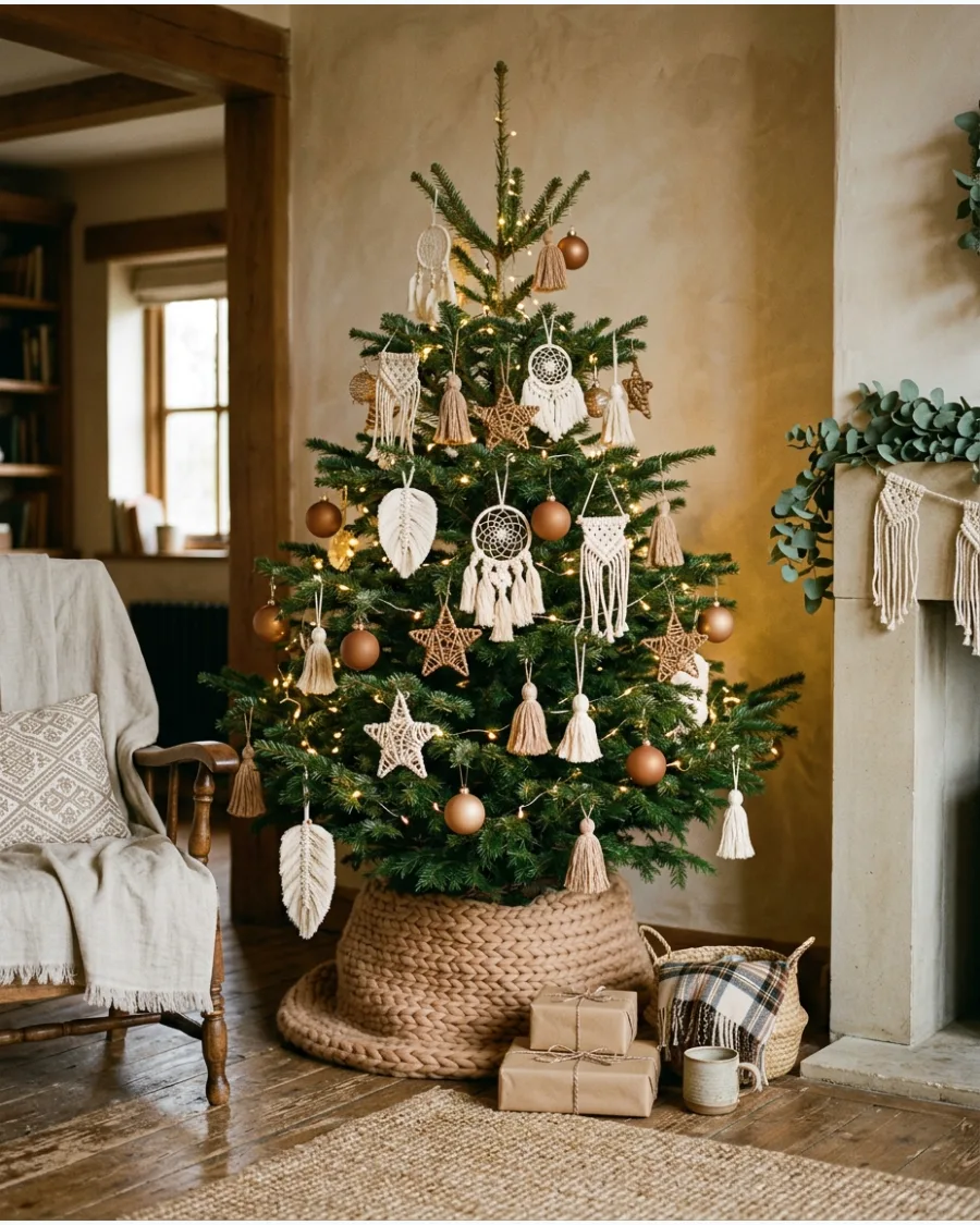 39. Brown Boho Christmas Tree