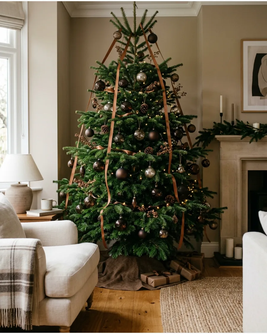 42. Brown and Forest Green Christmas Tree