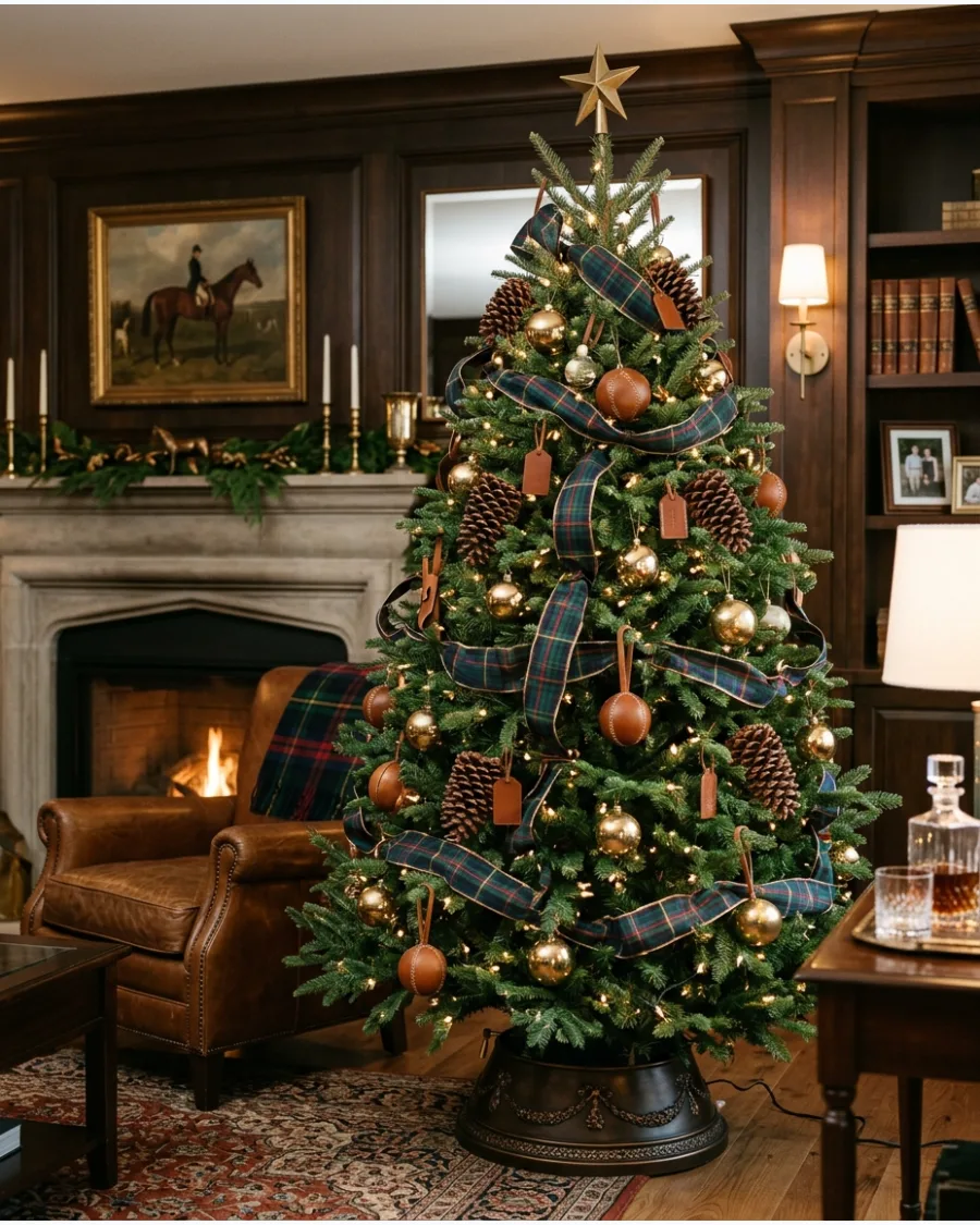 44. Brown Ralph Lauren-Inspired Christmas Tree