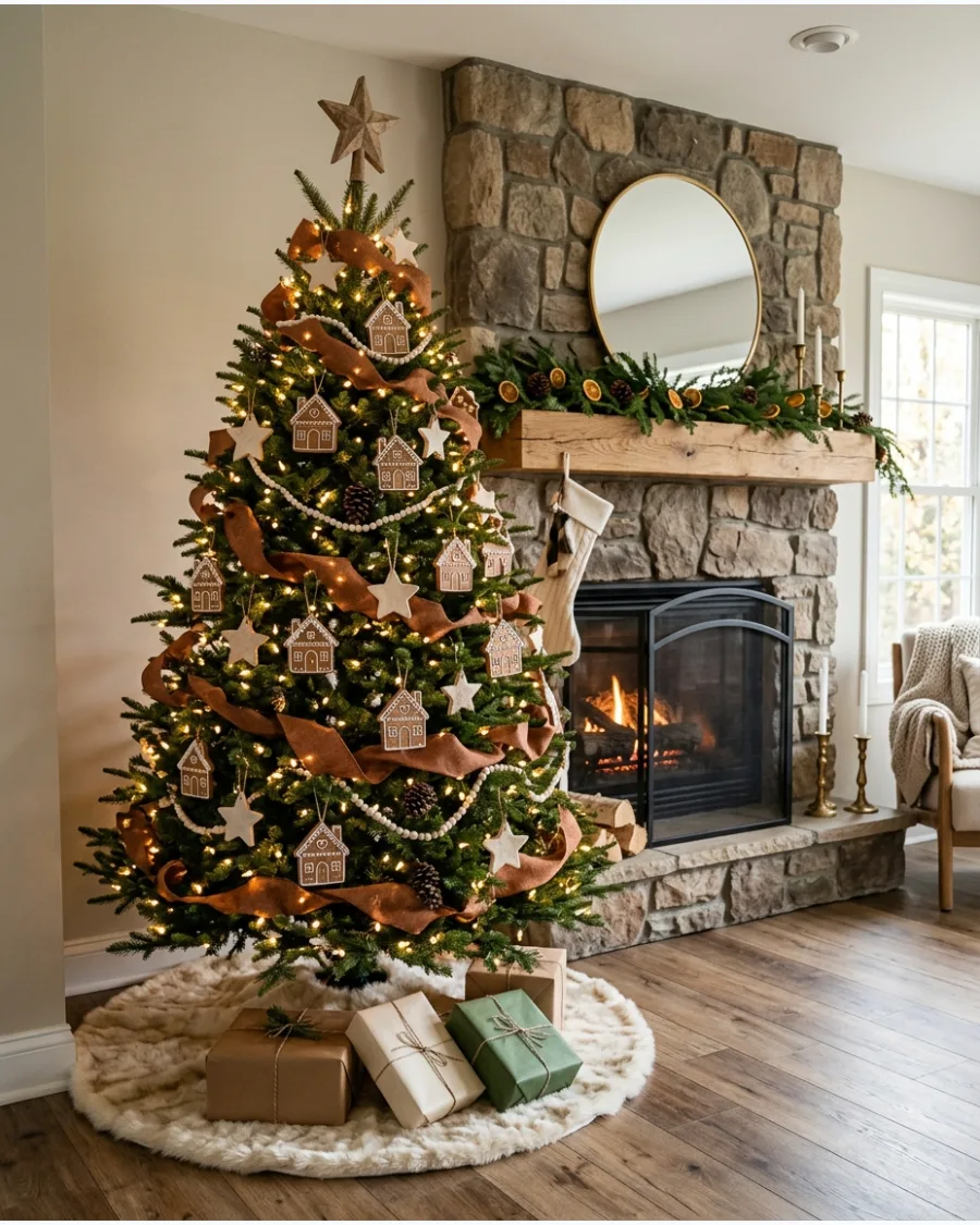 46. Brown Gingerbread Christmas Tree
