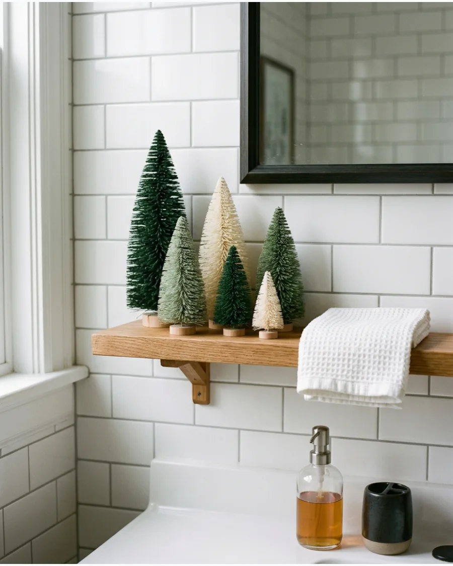 13. Bottle Brush Tree Bathroom Display