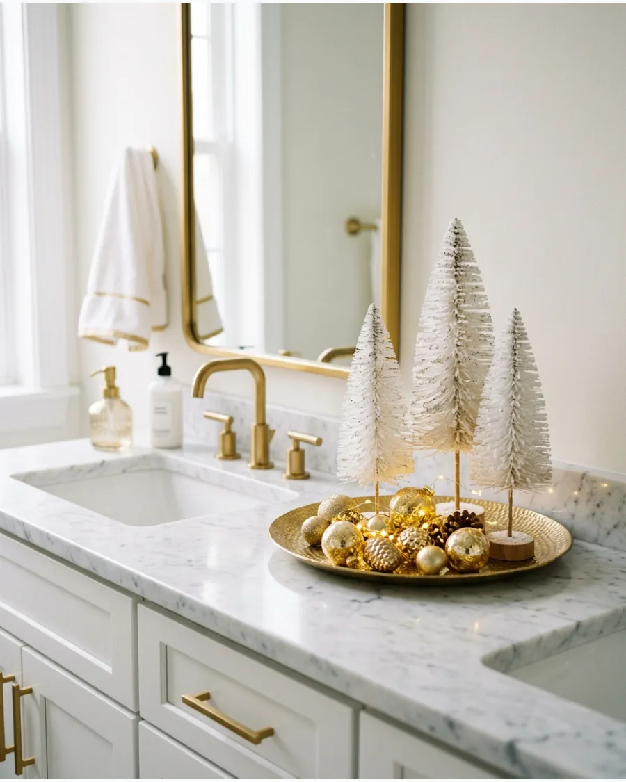 45. White and Gold Christmas Bathroom