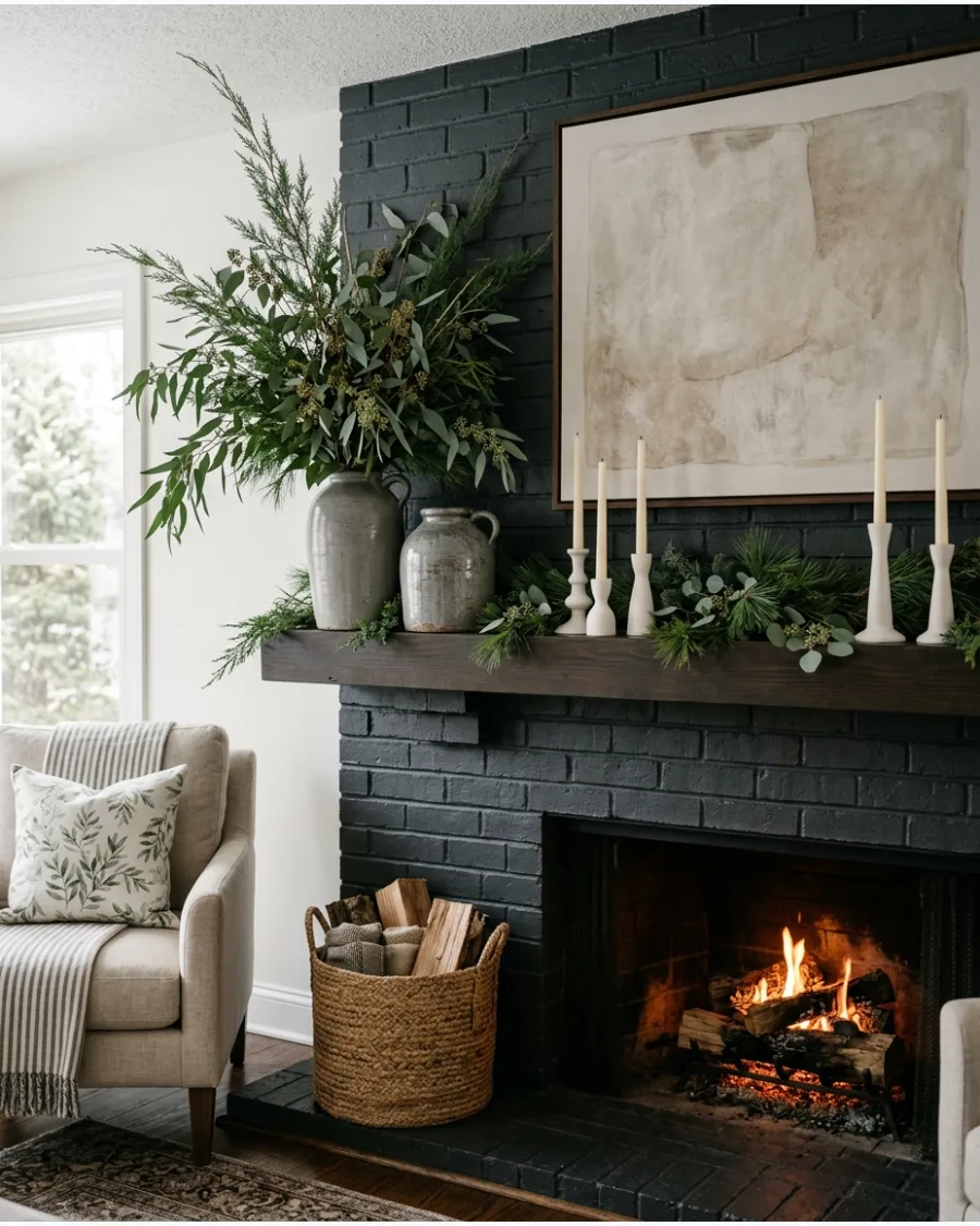 28. Organic Modern Christmas Mantel