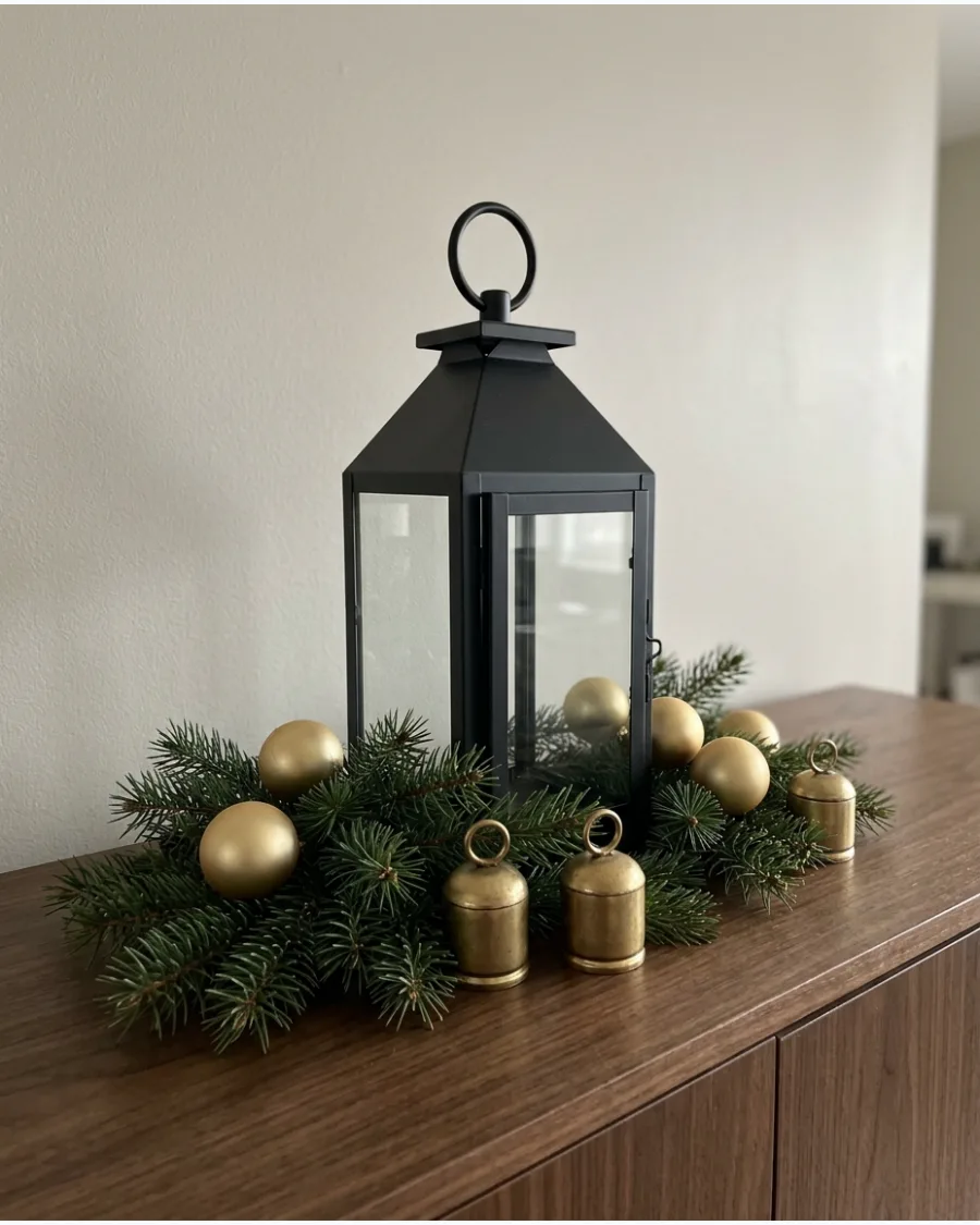 17. Black and Gold Christmas Lantern