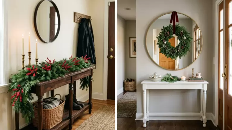 50 Christmas Entryway Table Decor Ideas
