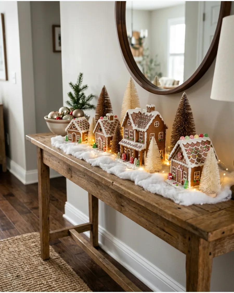 44. Gingerbread Christmas Entry Table