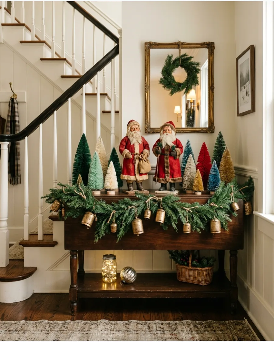 47. Vintage Santa Christmas Entry Table