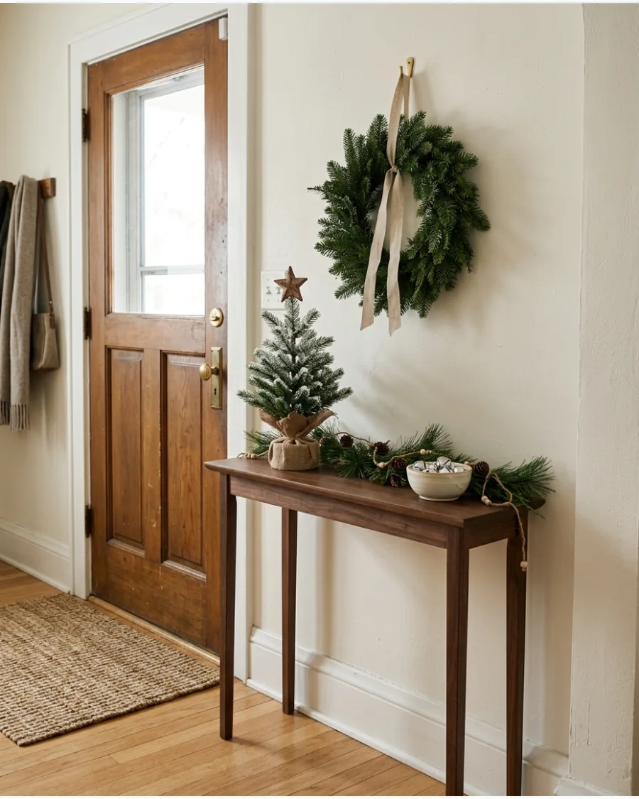 49. Small Entry Way Table Christmas Decor
