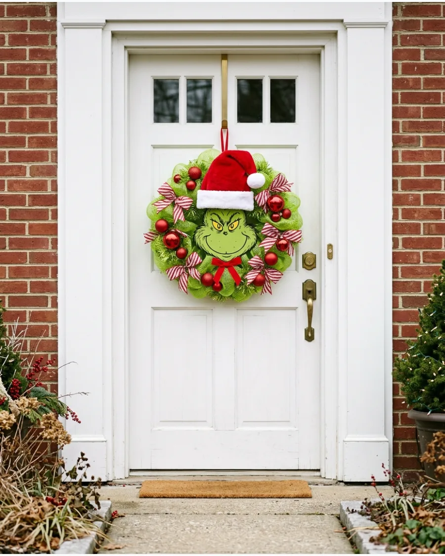 9. Grinch Christmas Wreath