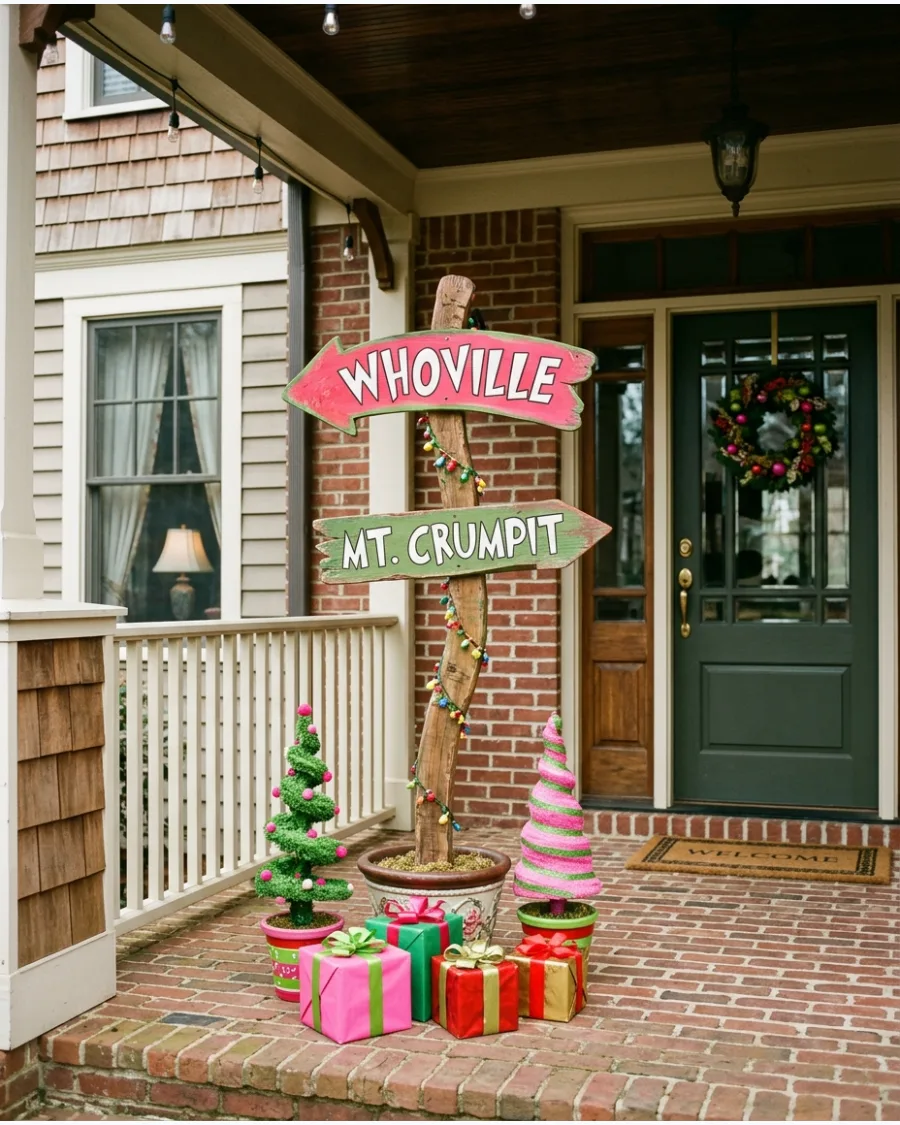 10. Whoville Direction Sign Porch