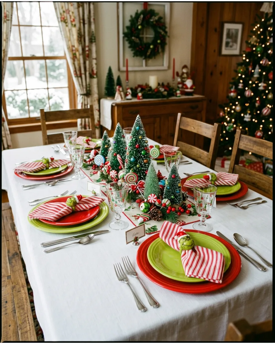 27. Grinch Christmas Dining Table
