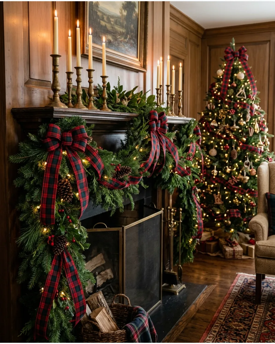 1. Classic Ralph Lauren Tartan Christmas Decor
