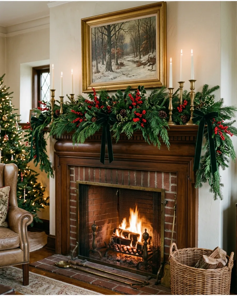 12. Ralph Lauren Christmas Fireplace Mantel