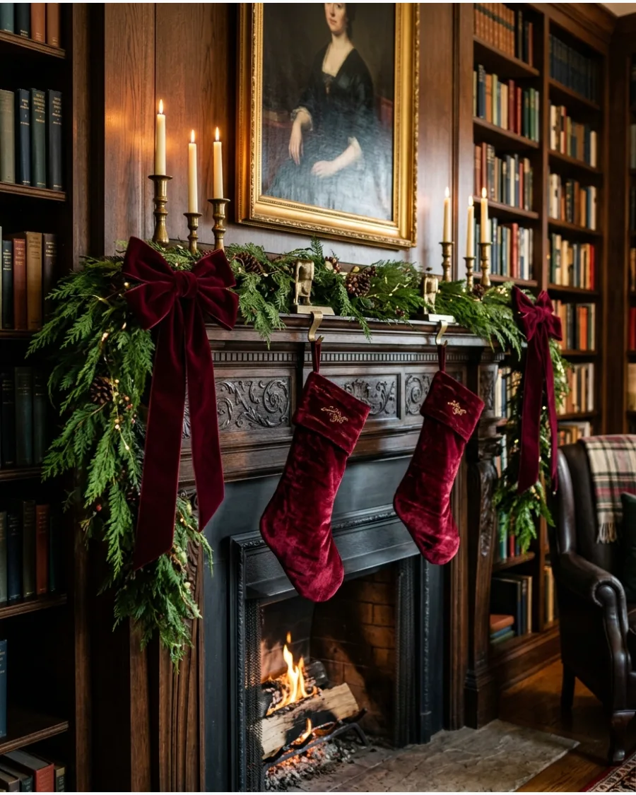 3. Burgundy Velvet Ralph Lauren Christmas Decor