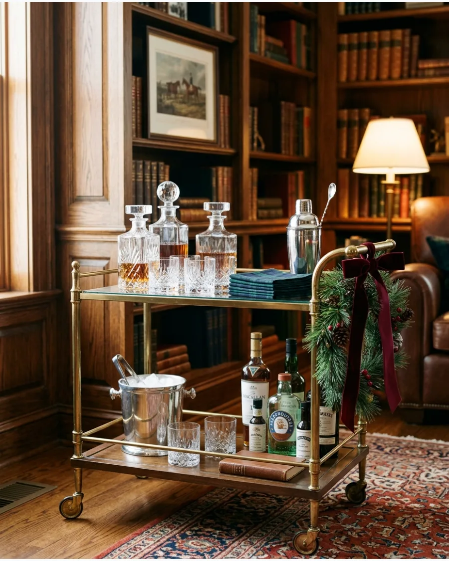 38. Ralph Lauren Christmas Bar Cart