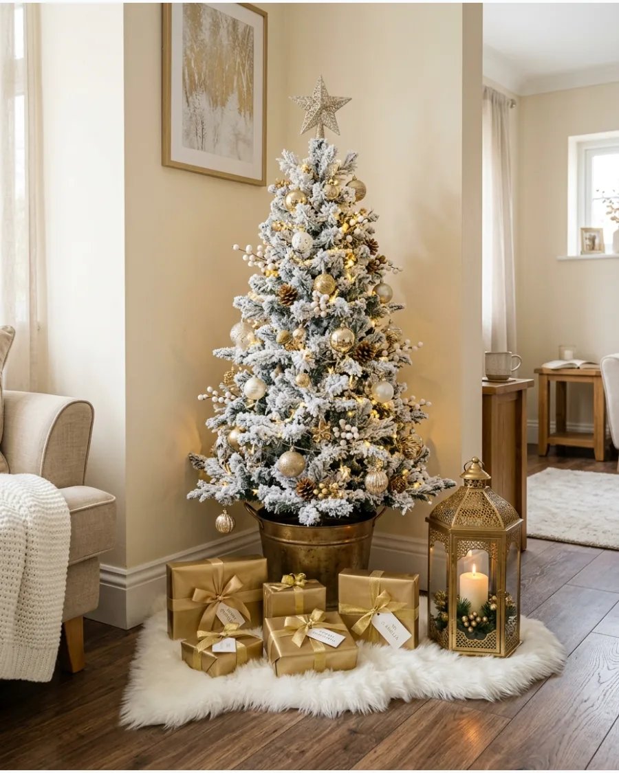 19. White and Gold Christmas Corner
