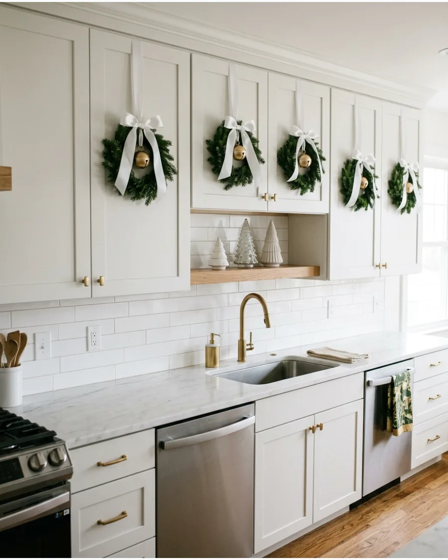 36. White and Gold Christmas Kitchen