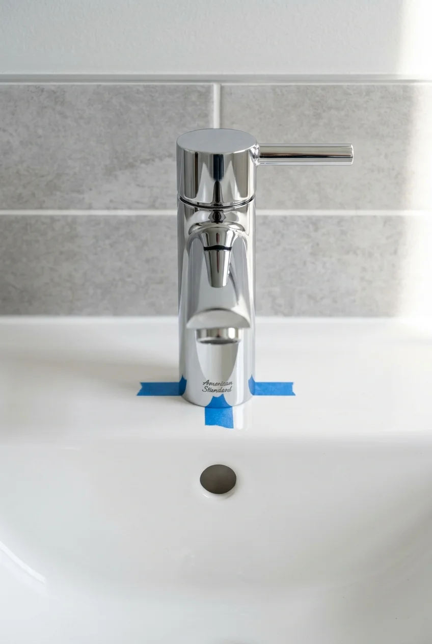 Single-handle faucet aligned before final base tightening