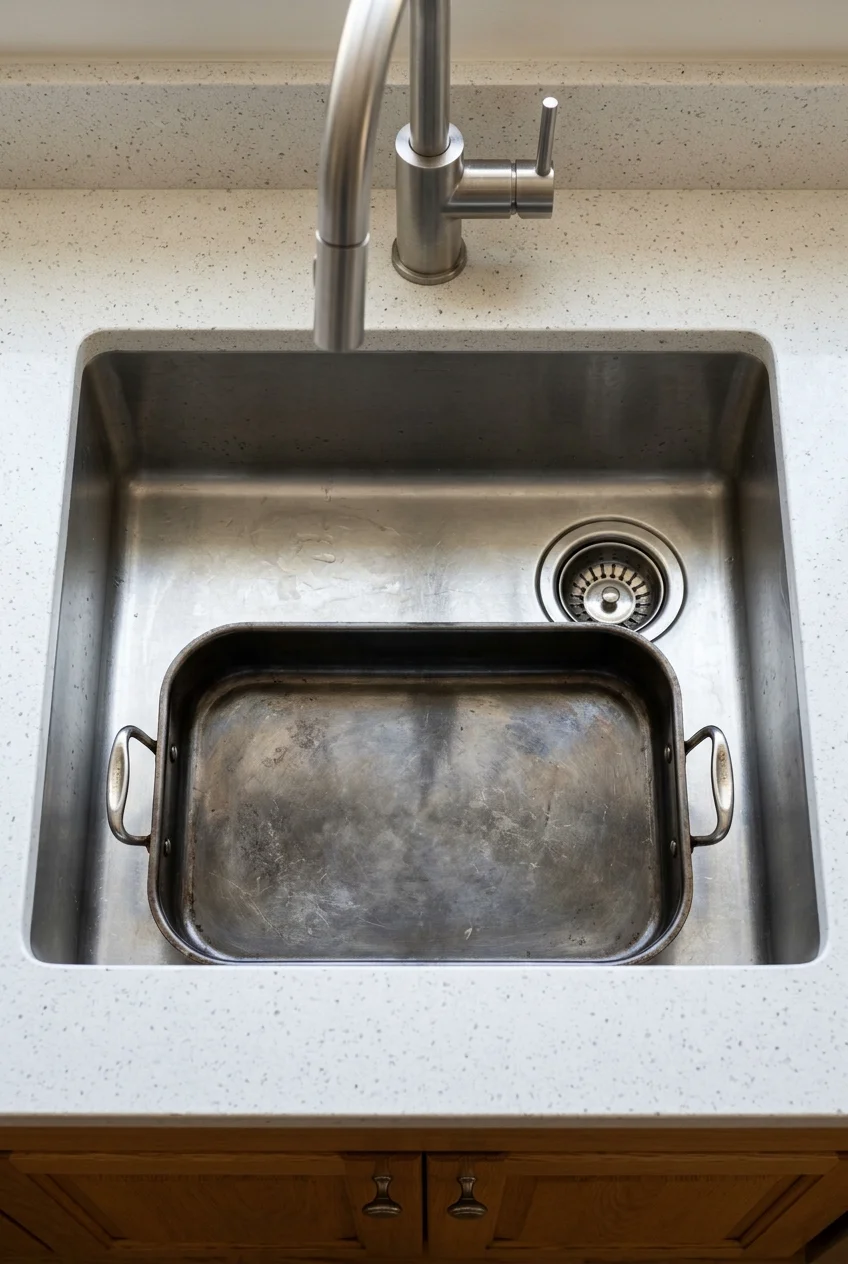 Single-bowl sink with an offset drain and open basin floor