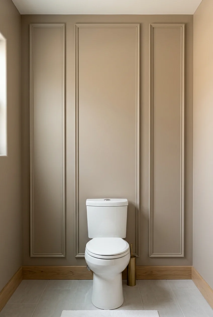 Picture-frame molding on a water closet wall