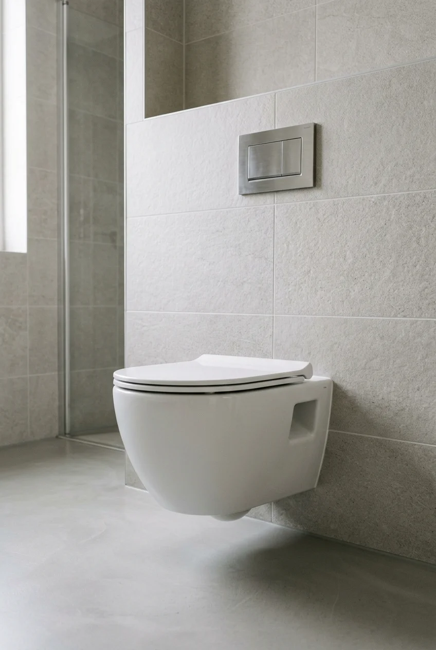 Wall-hung toilet with a concealed tank