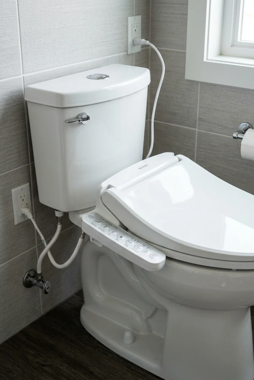 Bidet seat fitted to a compatible toilet